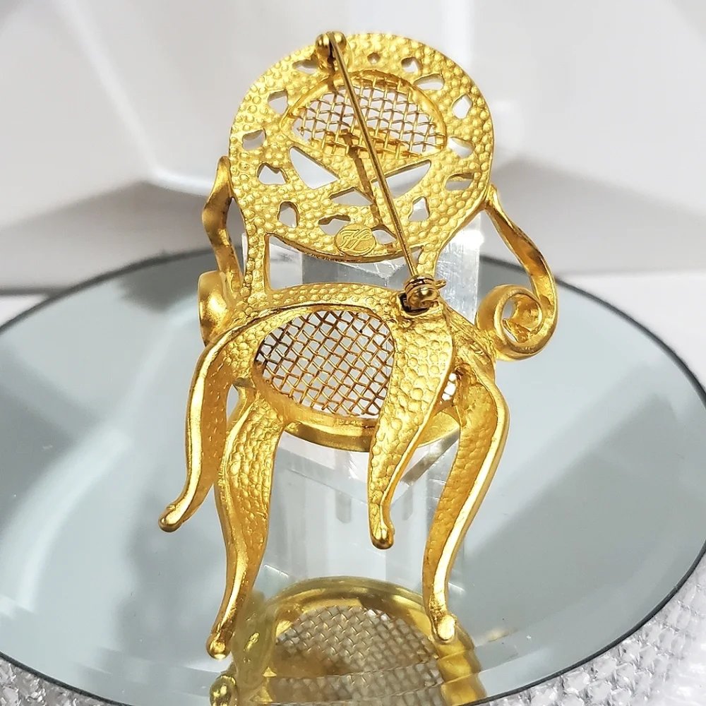 Iconic Vintage KARL LAGERFELD Rococo Louis XV Chair Brooch